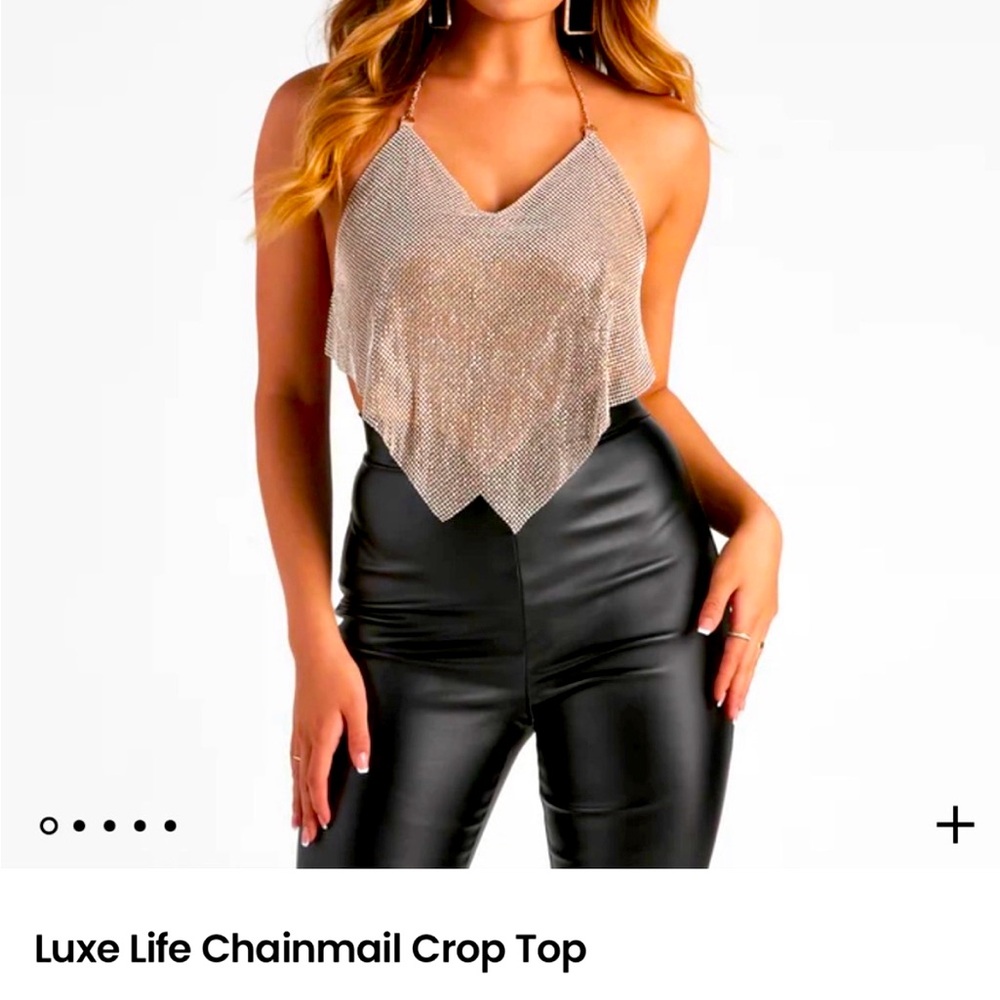 Ibiza Rose Gold Crop Top | NWT | Y2K | Mermaid | Club | Party